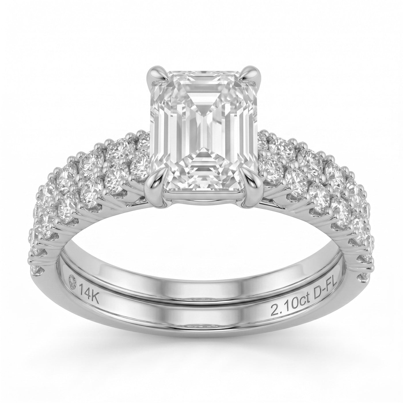 2.97ct 14K White Gold Diamond Ring Size 6.5
