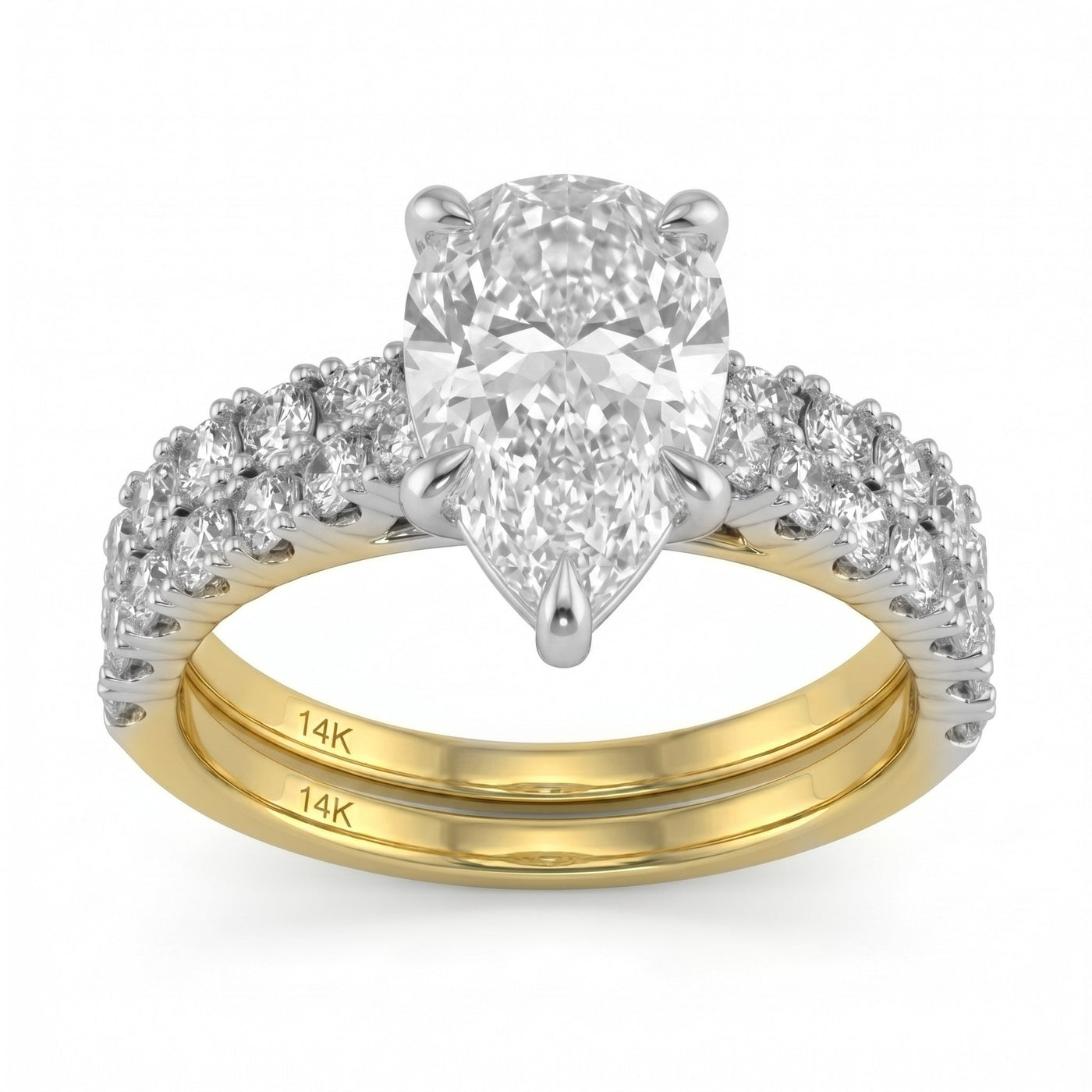 3.03ct 14K Yellow Gold Diamond Ring Size 6.5
