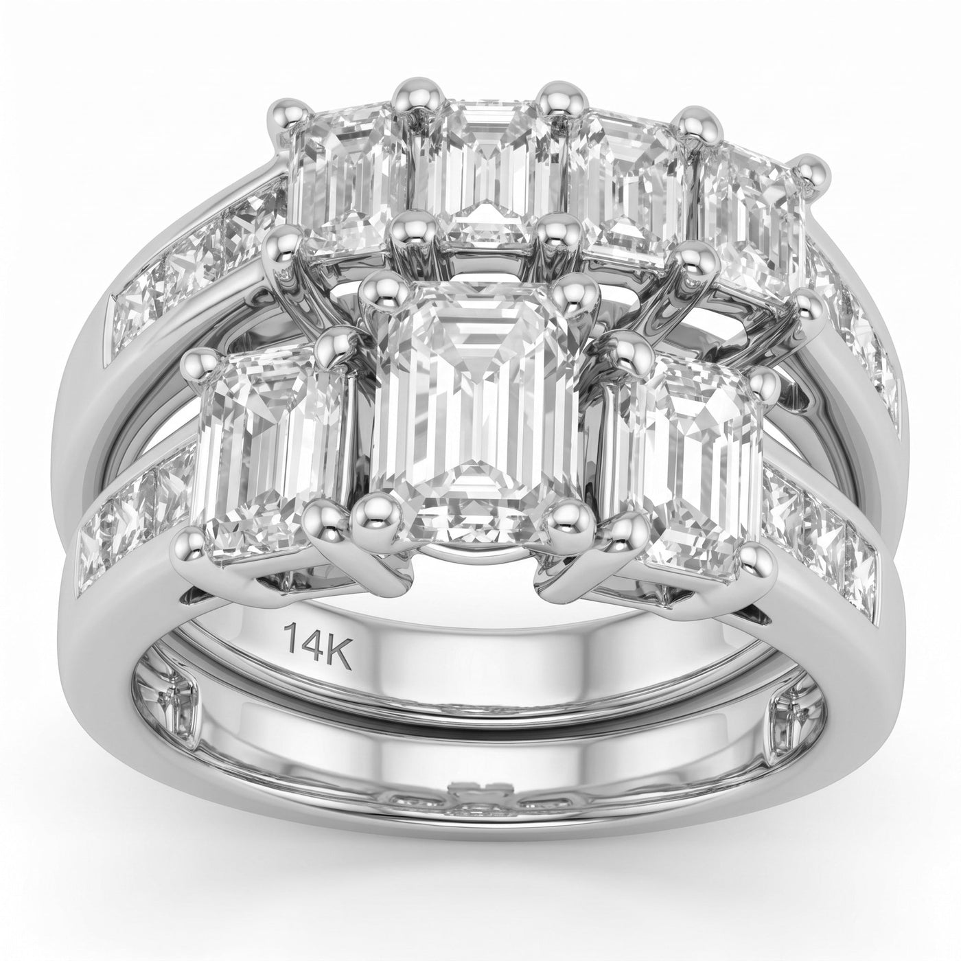 3.81ct 14K White Gold Diamond Ring Size 6.5