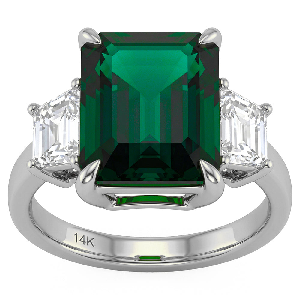 6.54ct 14K White Gold Diamond Ring Size 6.5