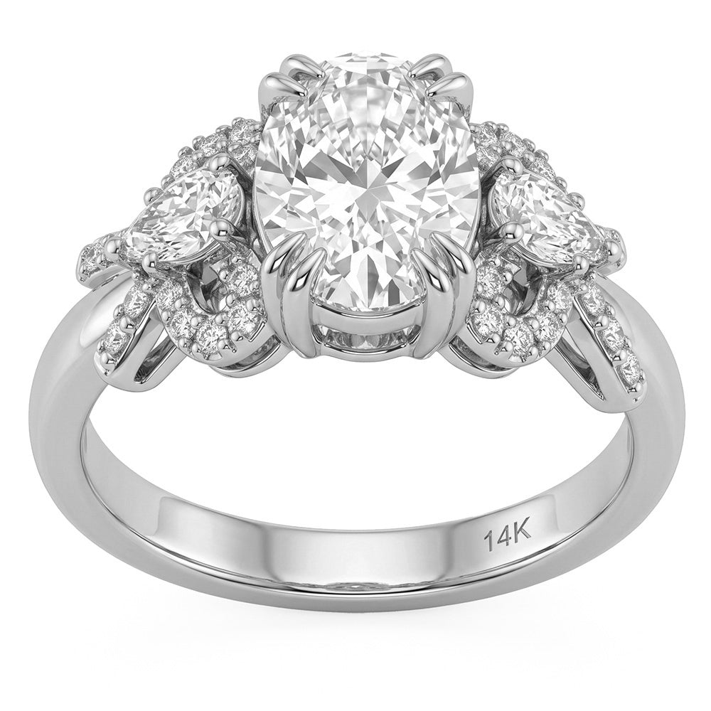 2.15ct 14K White Gold Diamond Ring Size 6.5