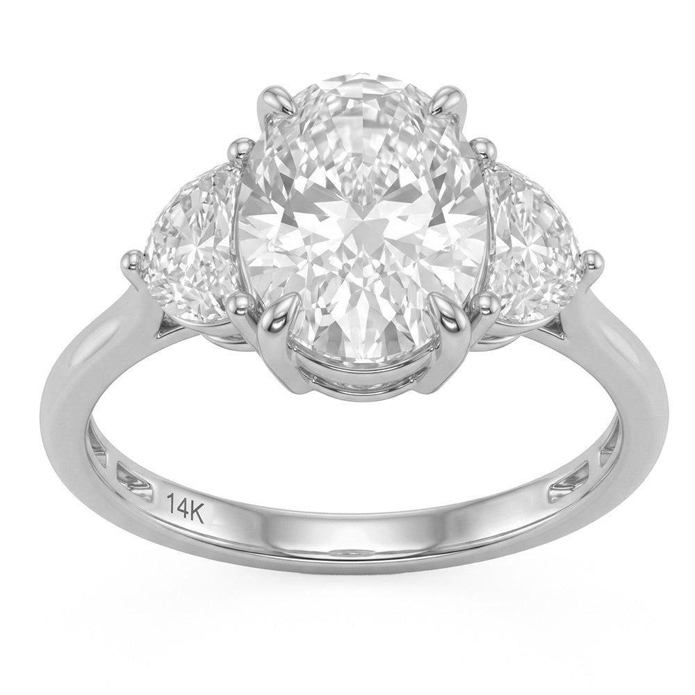 3.29ct 14K White Gold Diamond Ring Size 6.5