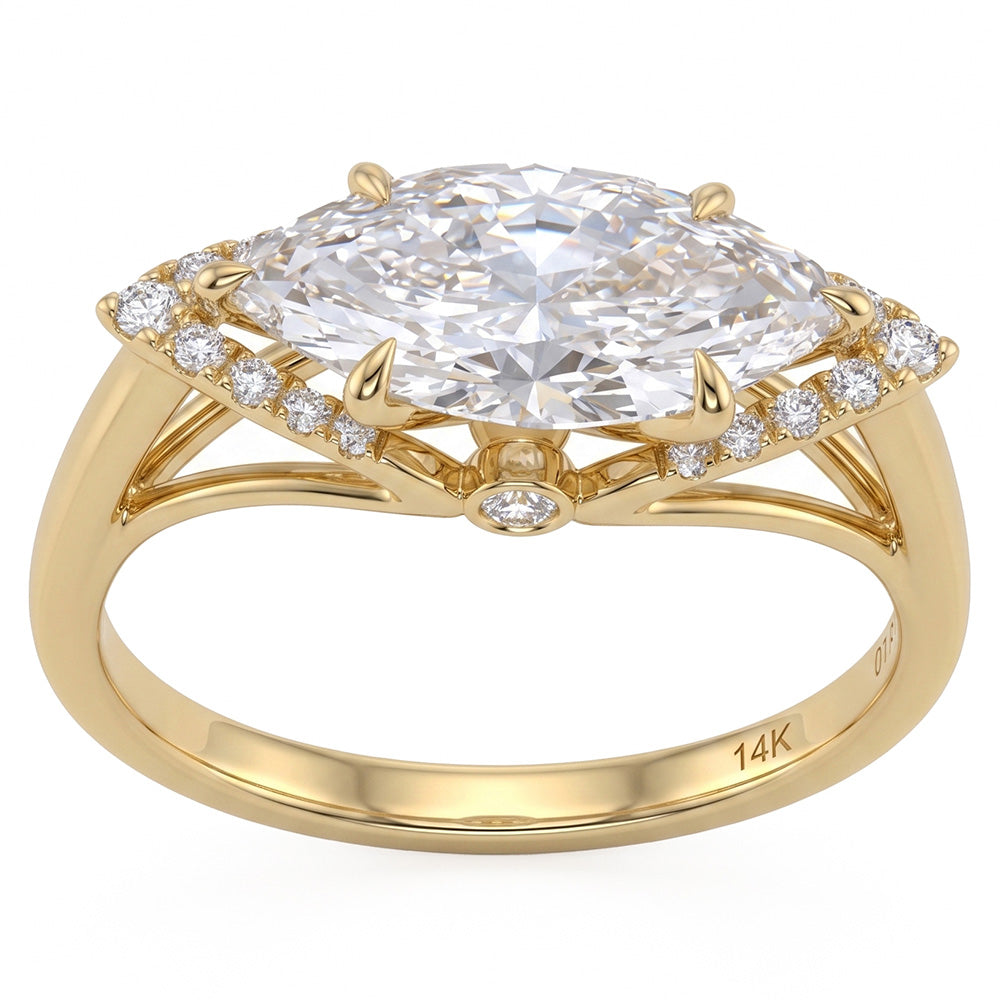 2.19ct 14K Yellow Gold Diamond Ring Size 6.5
