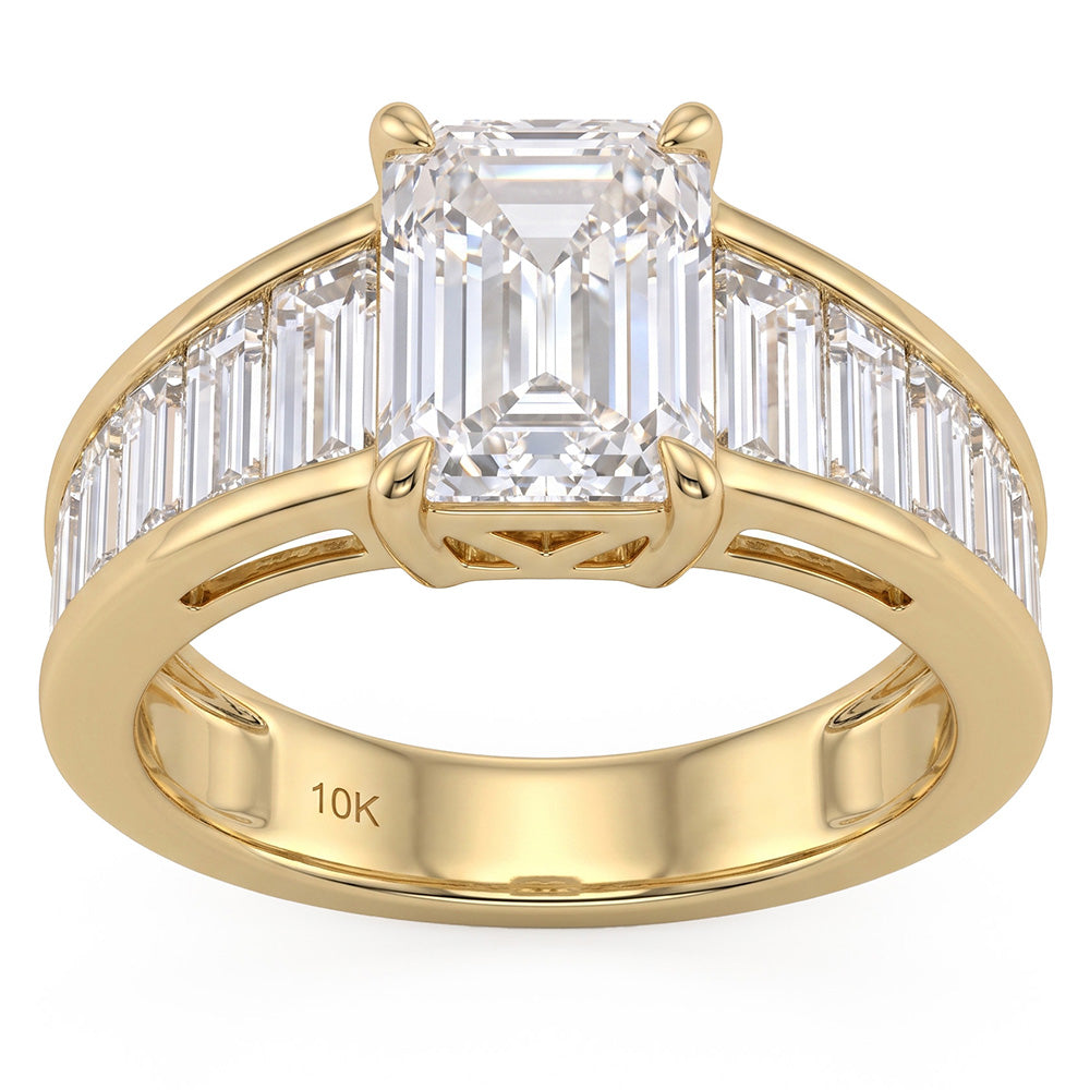 5.33ct 14K Yellow Gold Diamond Ring Size 6.5