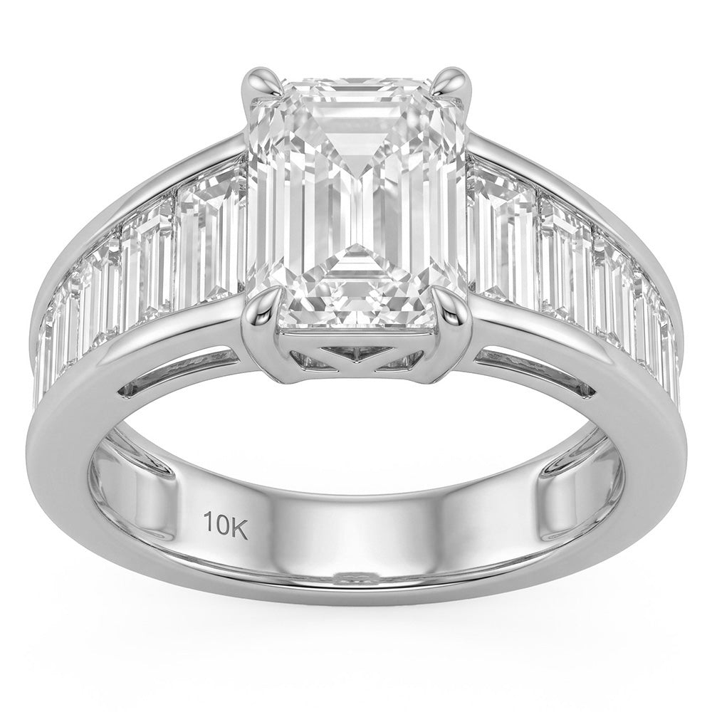 5.33ct 14K White Gold Diamond Ring Size 6.5