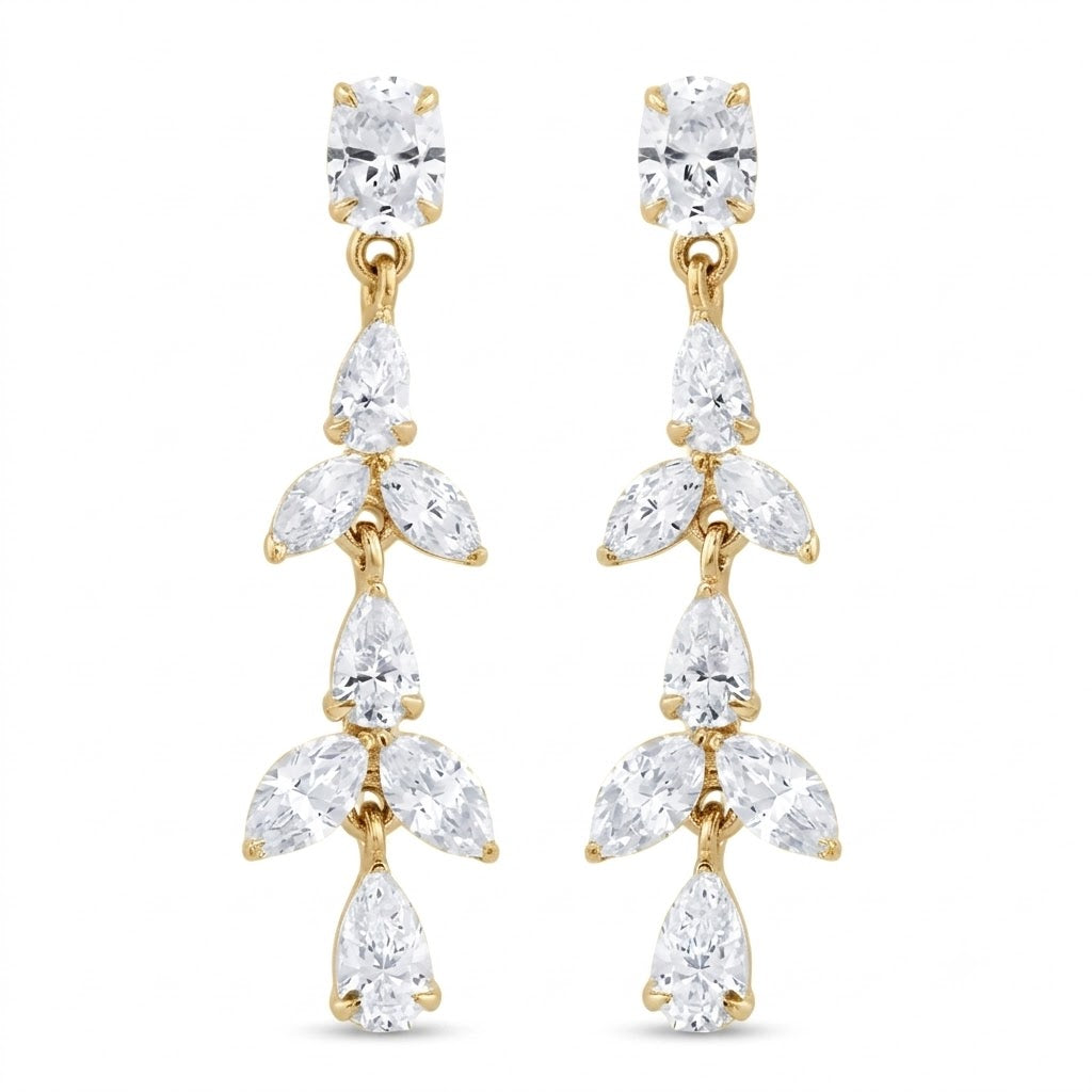 2.00ct 14K Yellow Gold Diamond Earrings