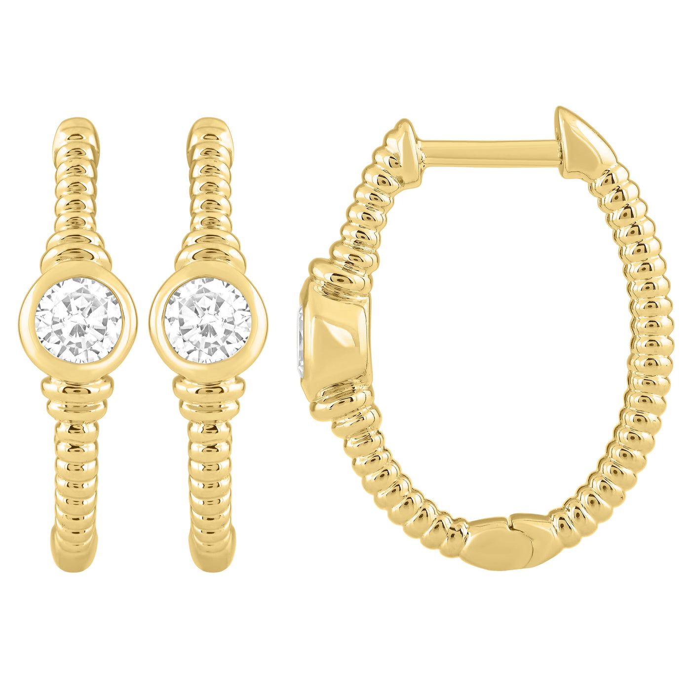 0.5ct 14K Yellow Gold Diamond Earrings