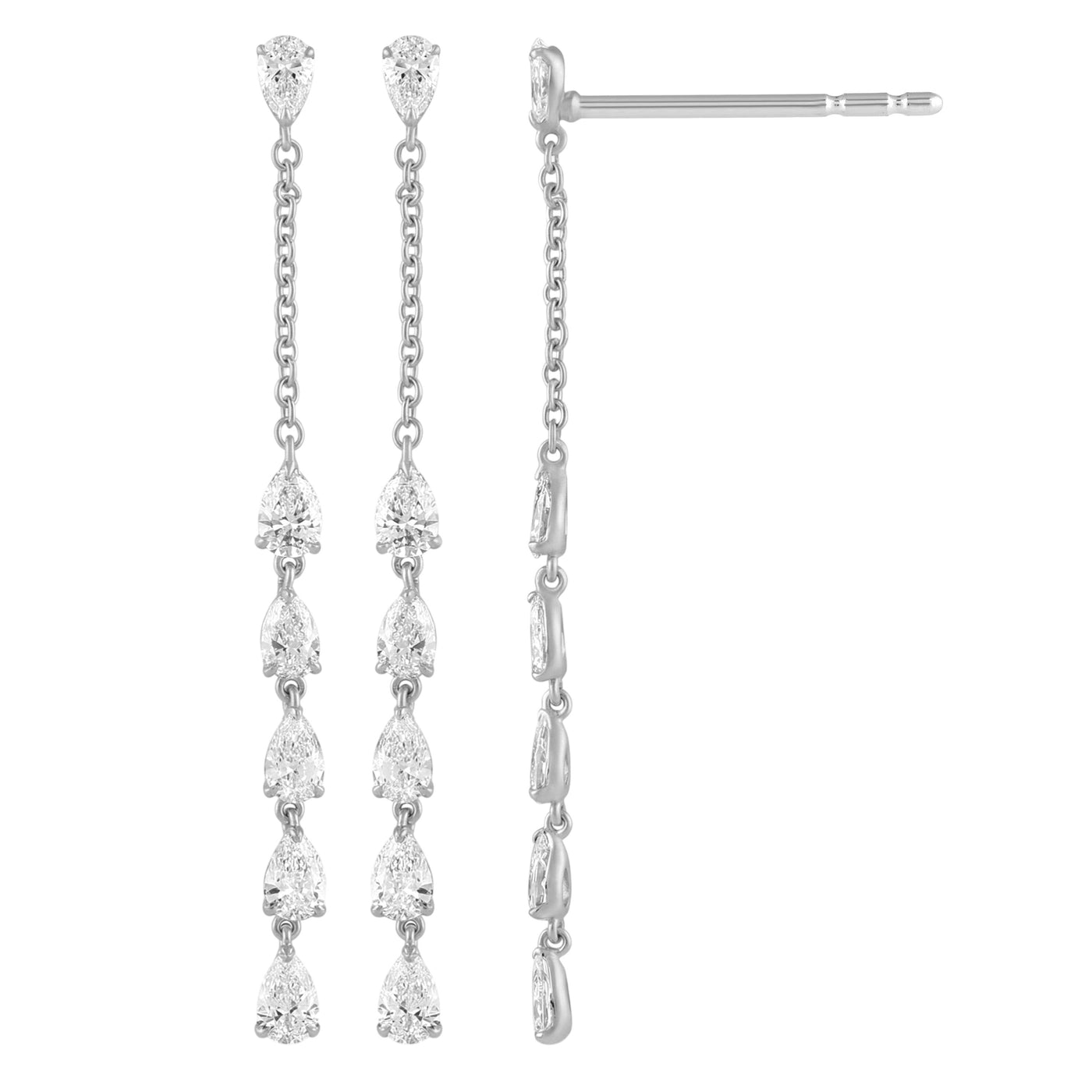 1.49ct 14K White Gold Diamond Earrings