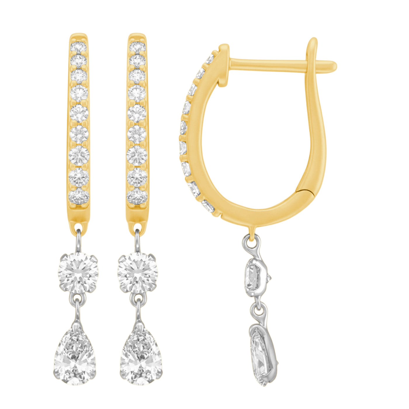 0.97ct 14K Yellow Gold Diamond Earrings