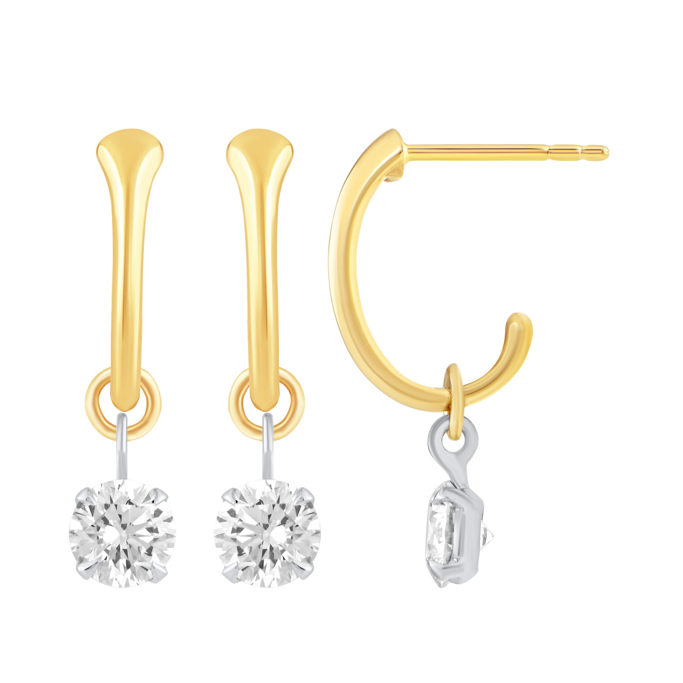 1.01ct 14K Yellow Gold Diamond Earrings