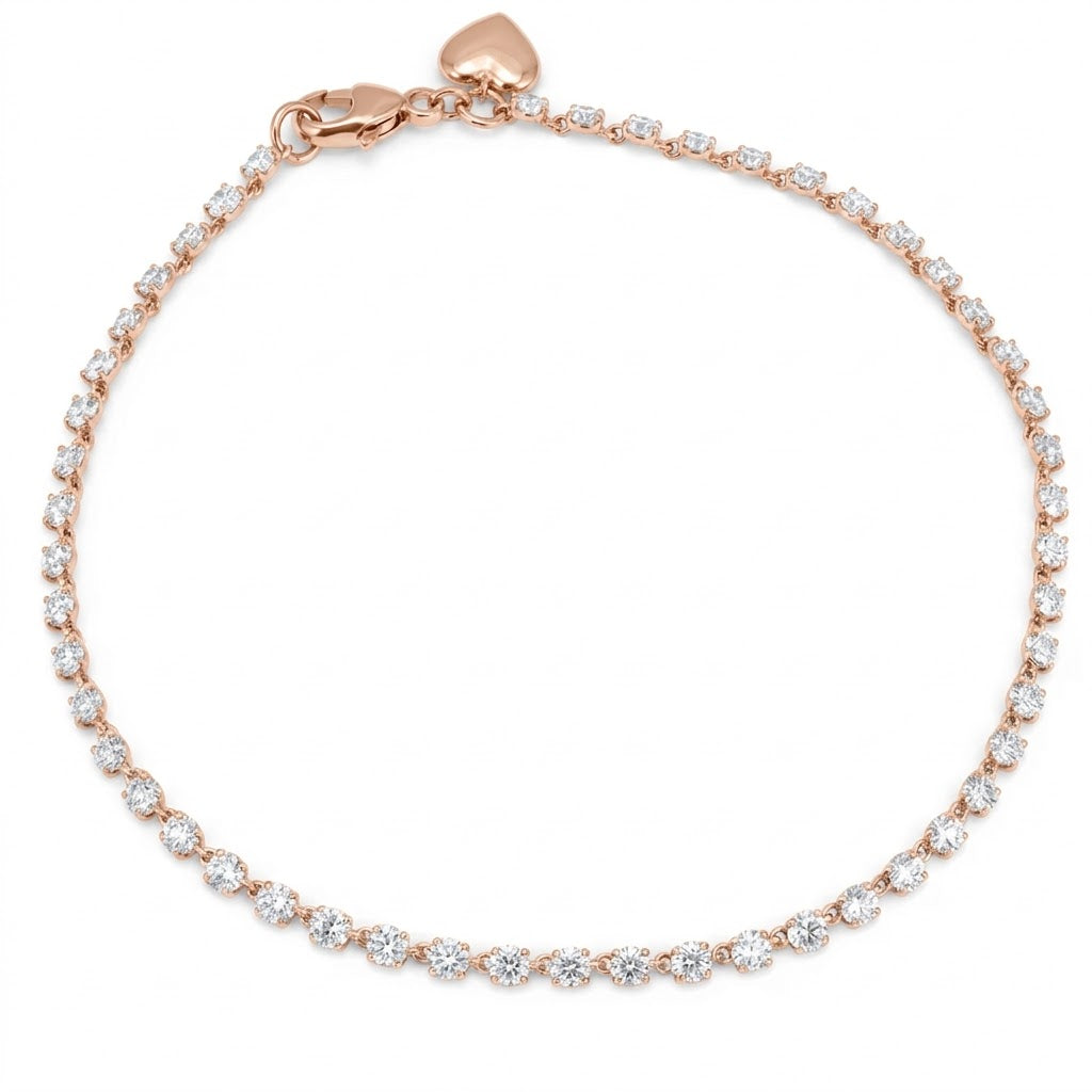 2.49ct 14K Two Tone  Diamond Bracelet 7.25"