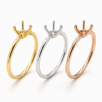 Solid 14K Gold Diamond Ring Prong Setting