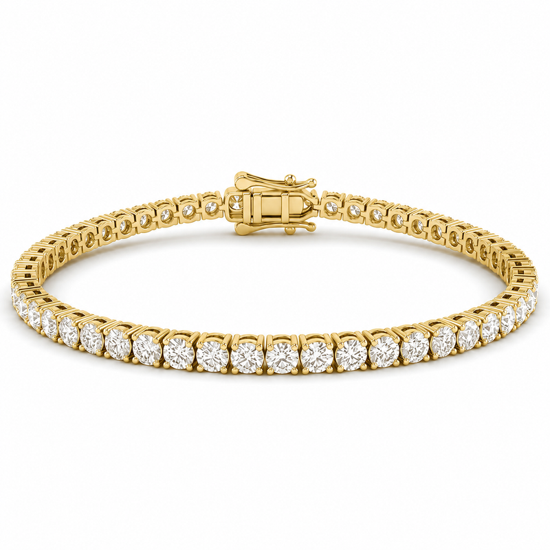 2.97ct 14K Yellow Gold Lab Grown Diamond Bracelet 7"