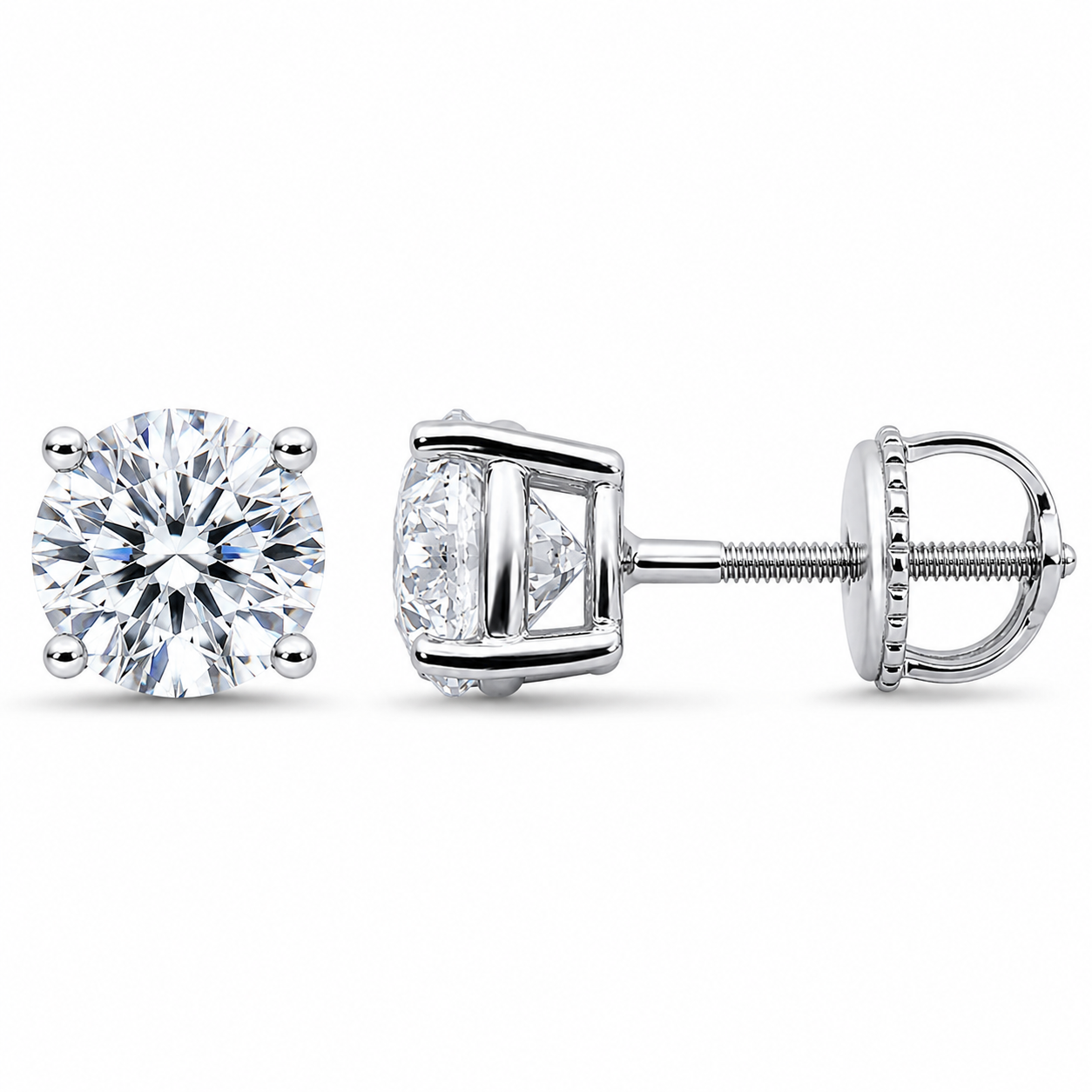 1.00ct 14K White Gold  Diamond Earrings