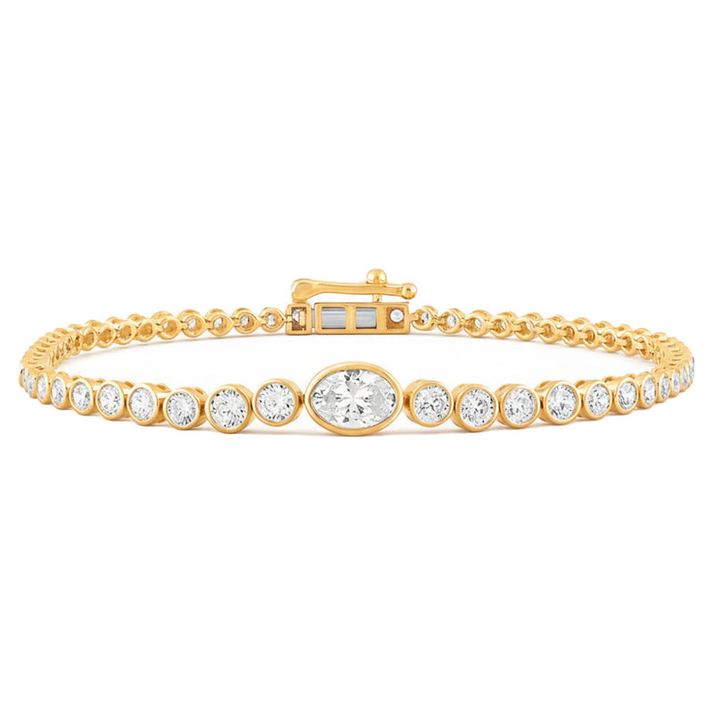 3.48ct 14K Yellow Gold Lab Grown Diamond Bracelet 7"