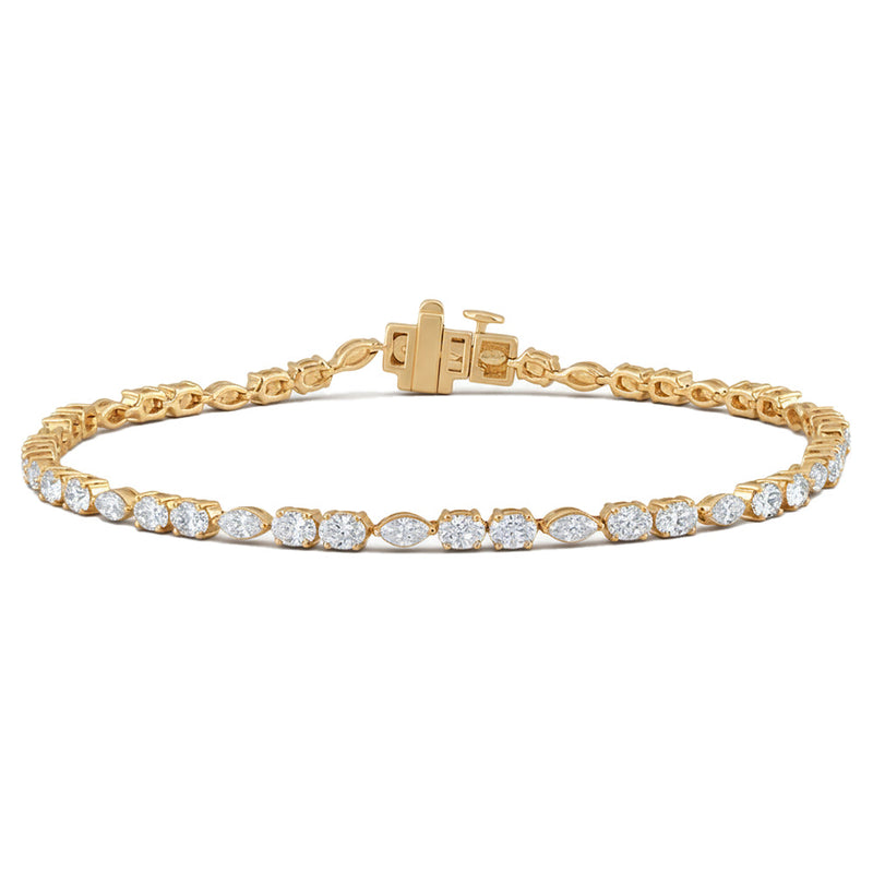 4.01ct 14K Yellow Gold Lab Grown Diamond Bracelet 7"