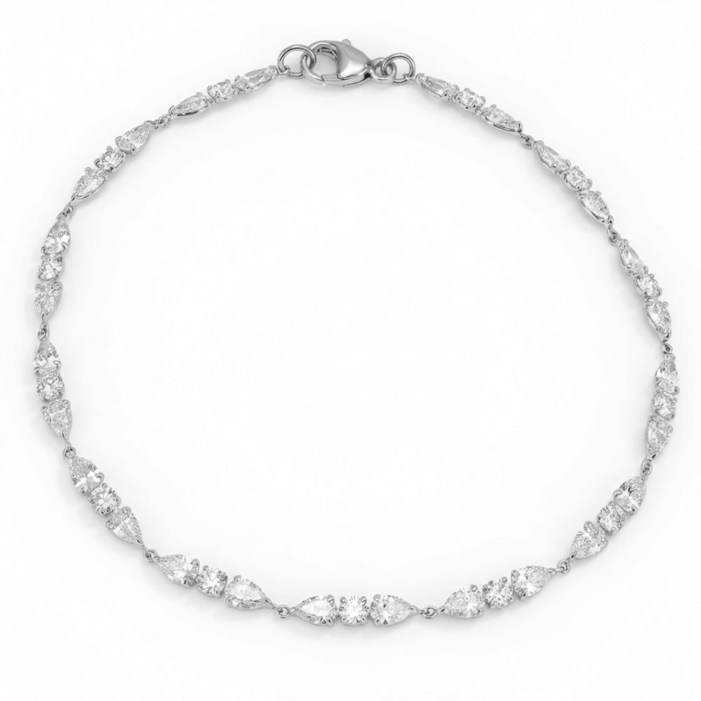 3.50ct 14K White Gold  Diamond Bracelet 7"