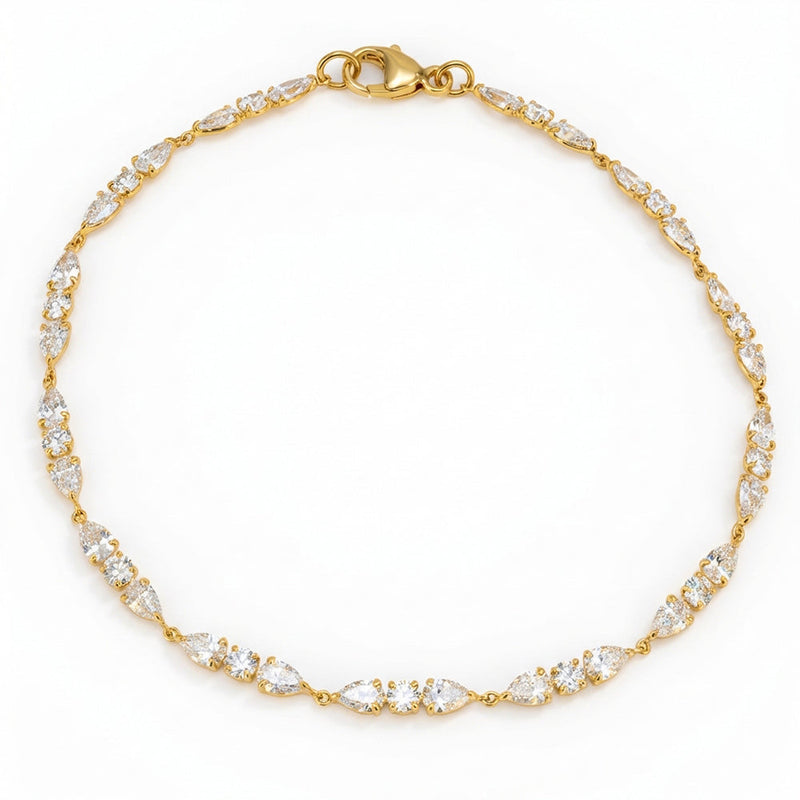 3.51ct 14K Yellow Gold Lab Grown Diamond Bracelet 7"
