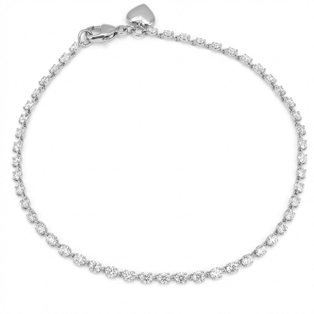 2.48ct 14K Two Tone  Diamond Bracelet 7"
