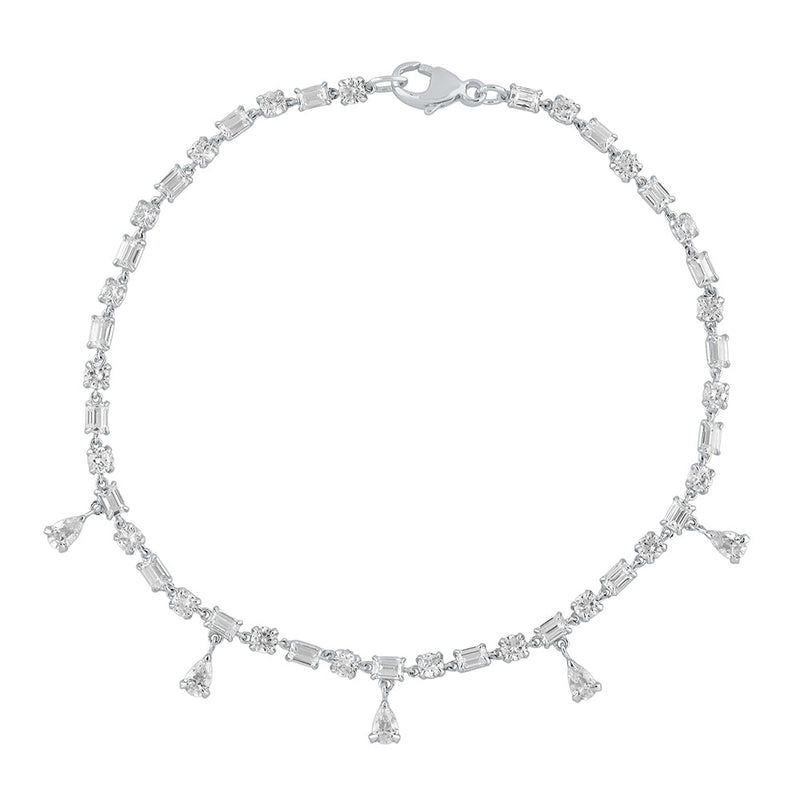 3.99ct 14K White Gold Lab Grown Diamond Bracelet 7"