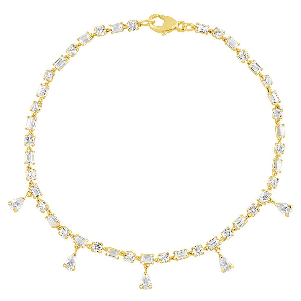 4.02ct 14K Yellow Gold  Diamond Bracelet 7"