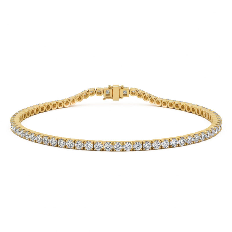 3.01ct 14K Yellow Gold Lab Grown Diamond Bracelet 7.25"