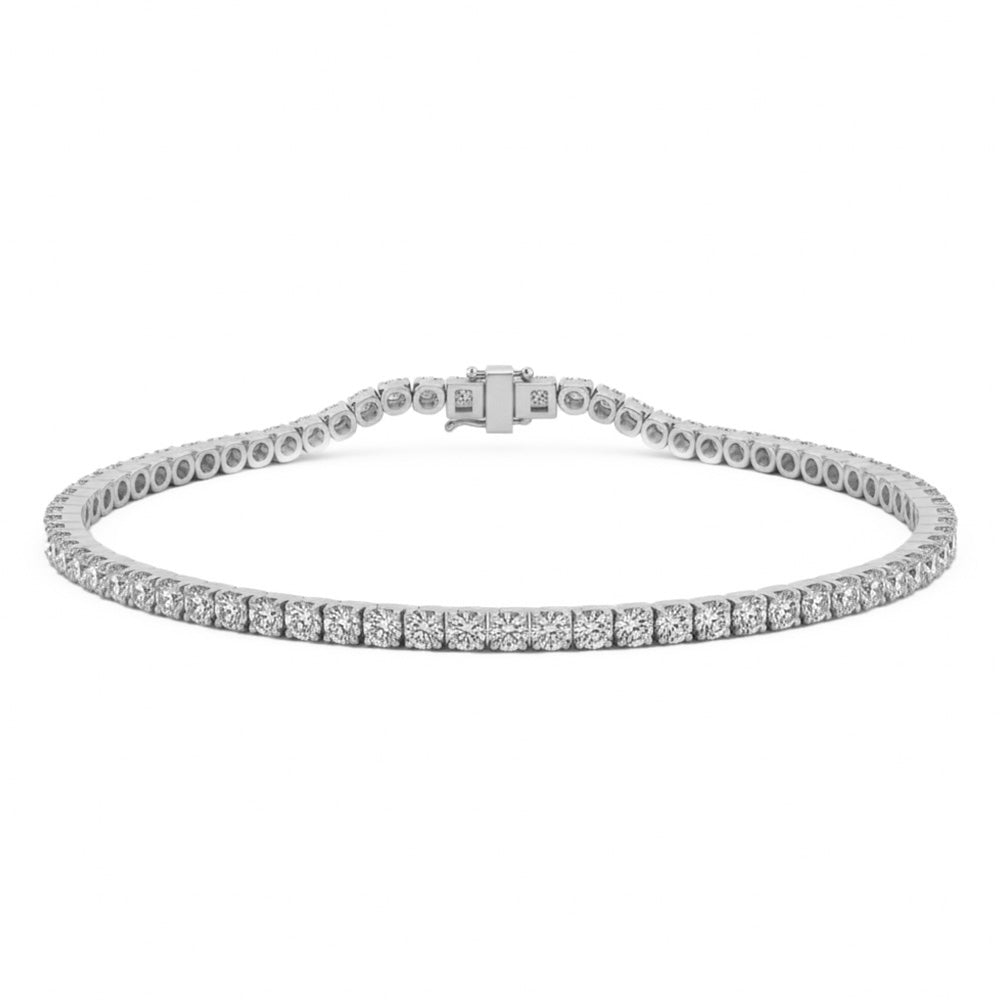 3.01ct 14K White Gold  Diamond Bracelet 7.25"