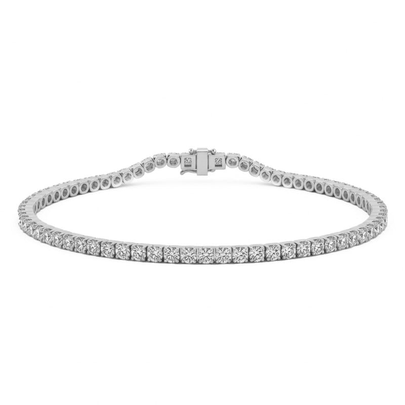 3.01ct 14K White Gold Lab Grown Diamond Bracelet 7.25"