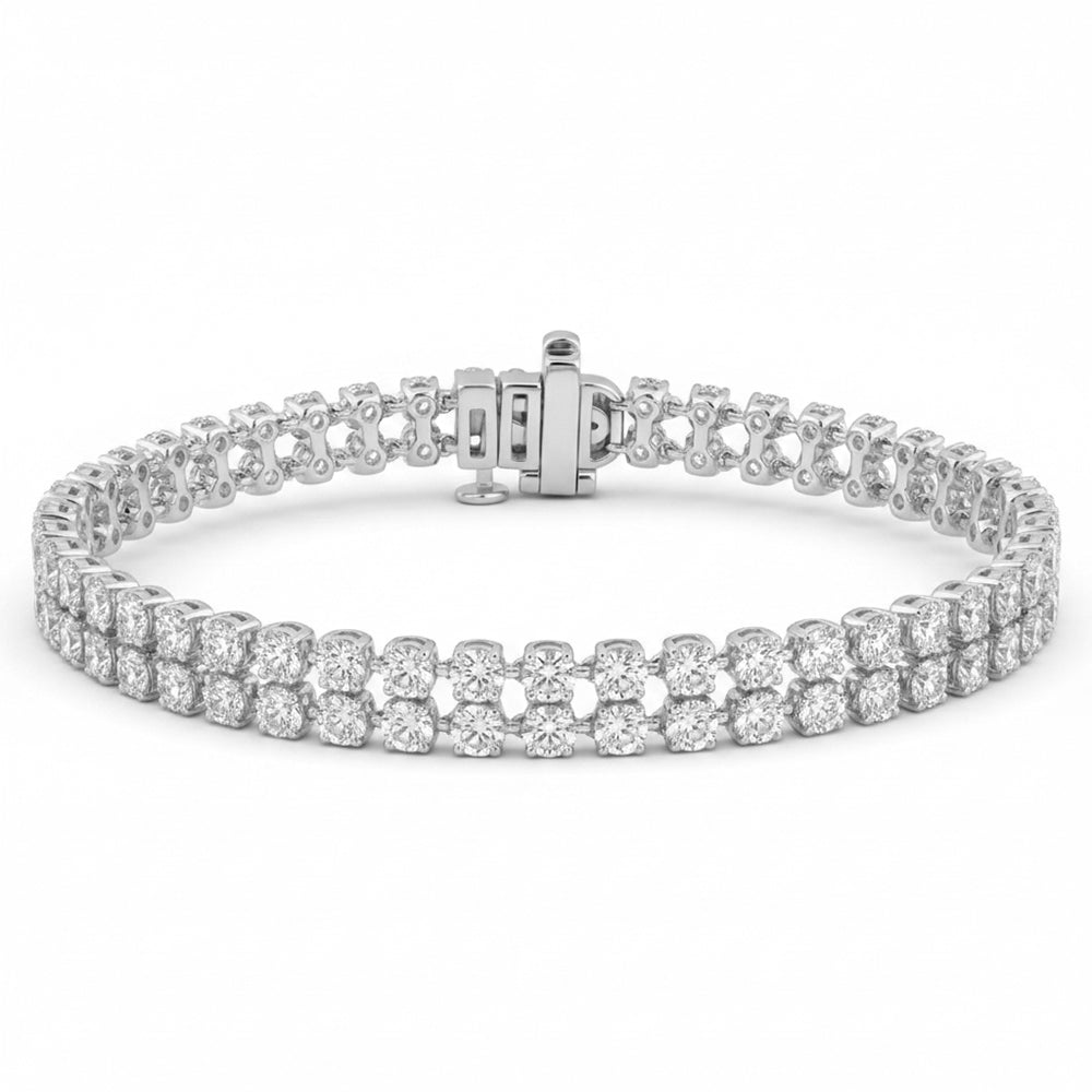 5.00ct 14K White Gold  Diamond Bracelet 7"