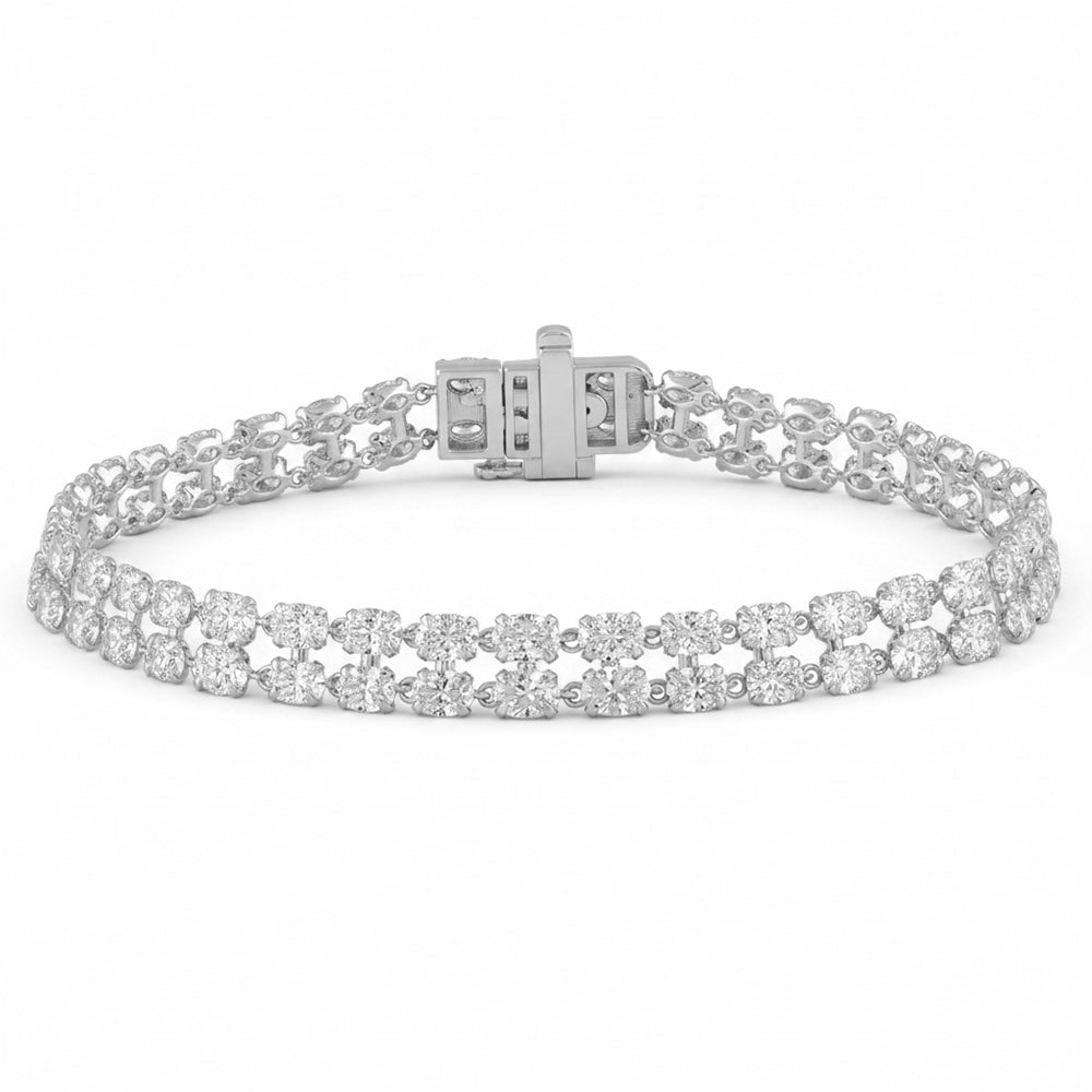 7.95ct 14K White Gold  Diamond Bracelet 7"