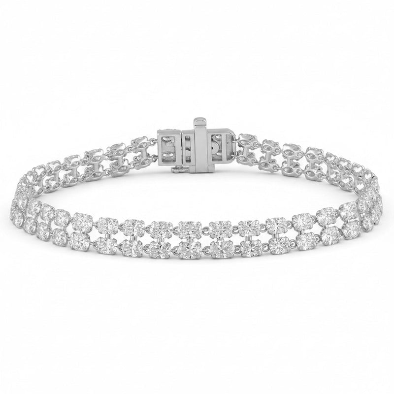 7.95ct 14K White Gold Lab Grown Diamond Bracelet 7"