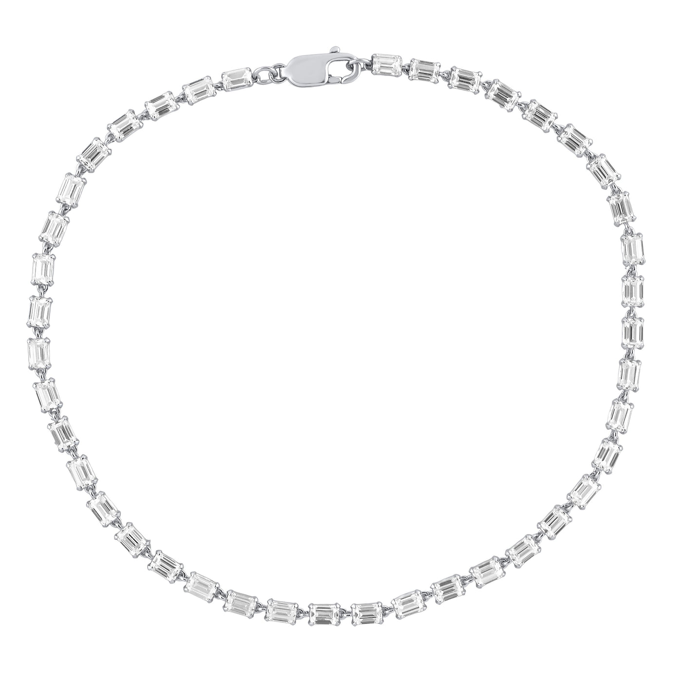 4.00ct 14K White Gold  Diamond Bracelet 7"