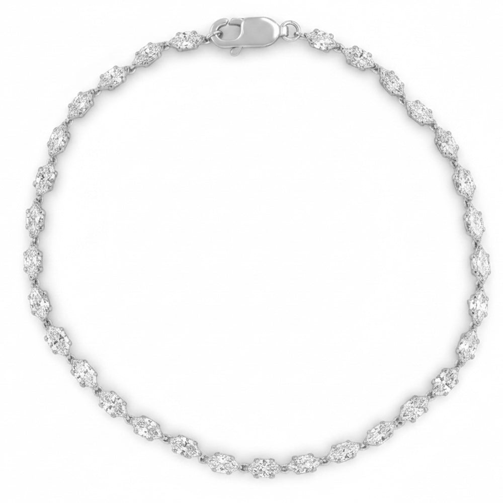 2.97ct 14K White Gold  Diamond Bracelet 7"