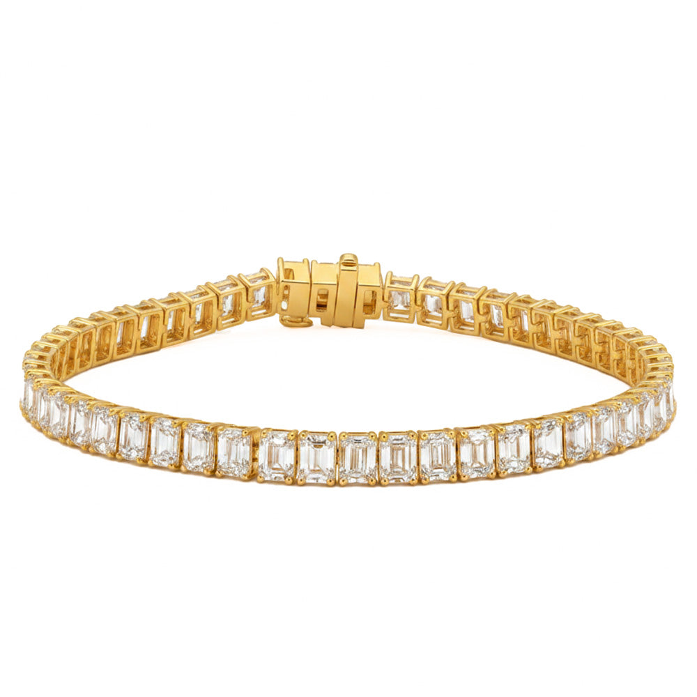 12.48ct 14K Yellow Gold  Diamond Bracelet 7"