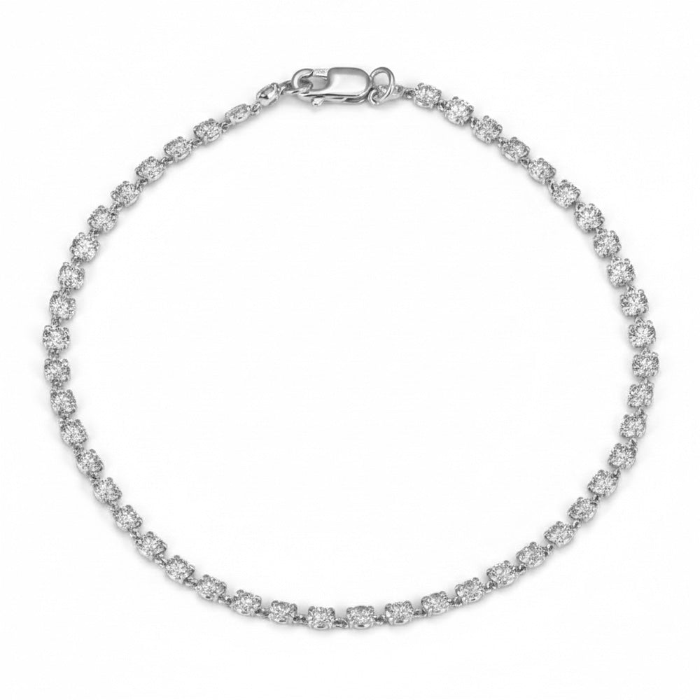 2.99ct 14K White Gold  Diamond Bracelet 7.25"