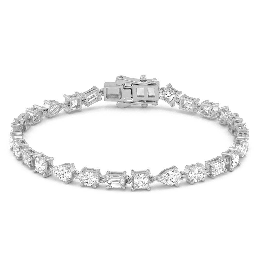 6.93ct 14K White Gold  Diamond Bracelet 7"