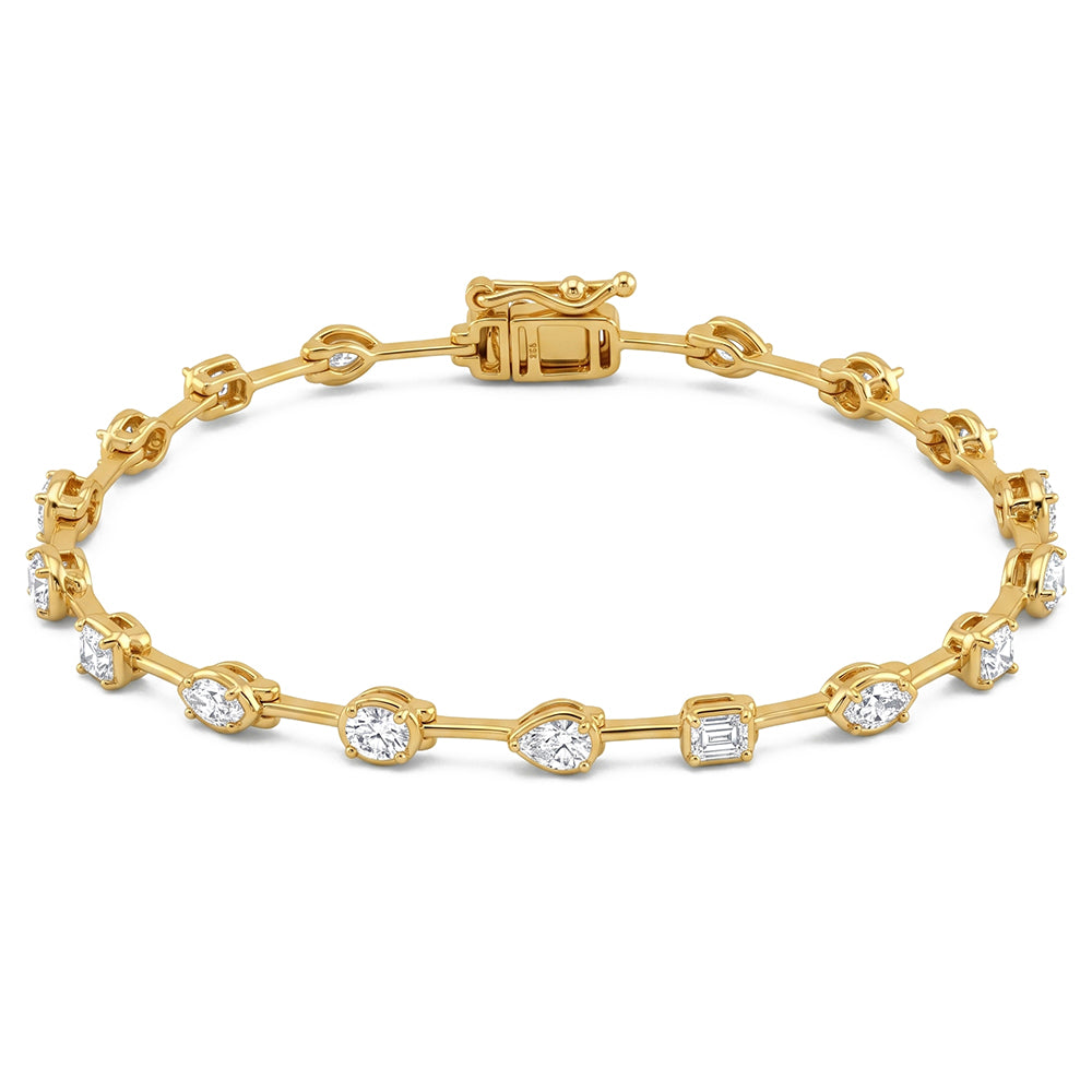 1.80ct 14K Yellow Gold  Diamond Bracelet 7"