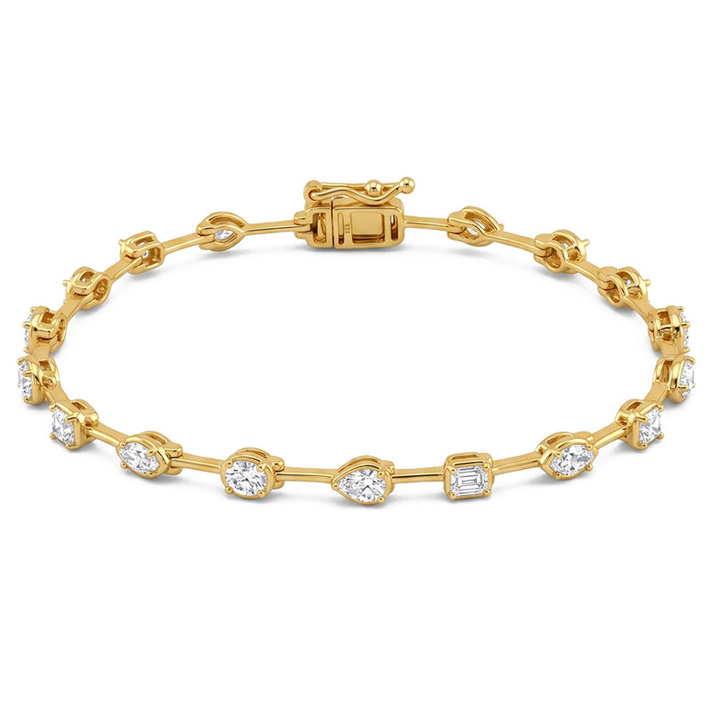 1.80ct 14K Yellow Gold Lab Grown Diamond Bracelet 7"