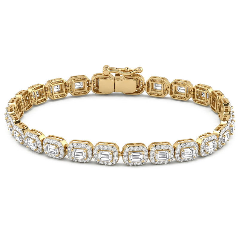 8.69ct 14K White Gold Lab Grown Diamond Bracelet 7"
