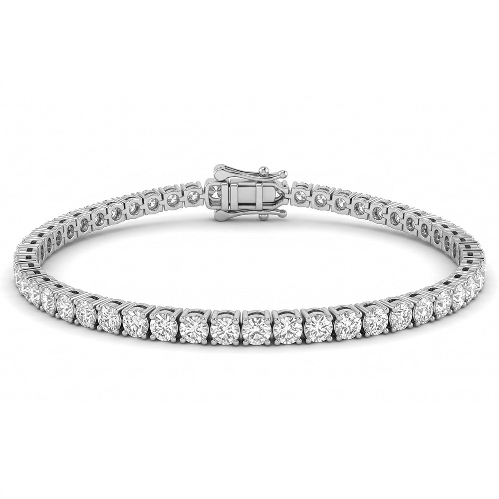 6.16ct 14K White Gold  Diamond Bracelet 7"