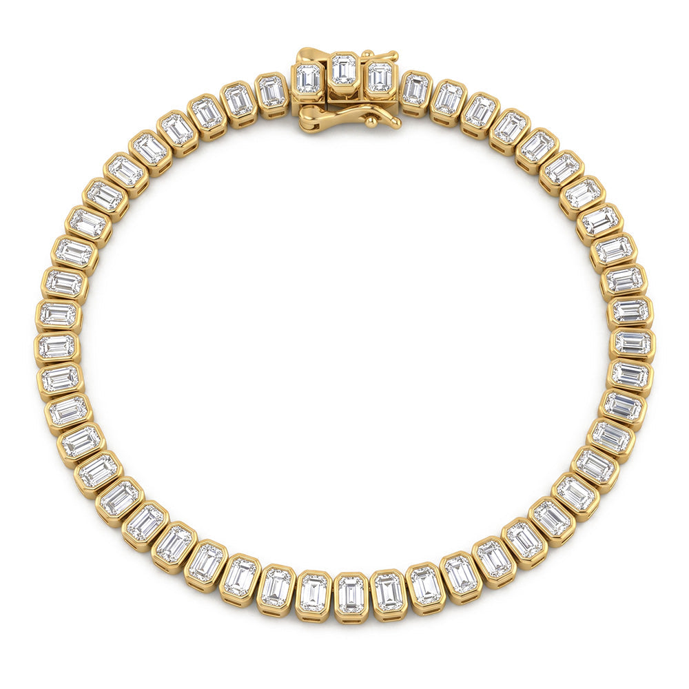5.24ct 14K Yellow Gold  Diamond Bracelet 7"