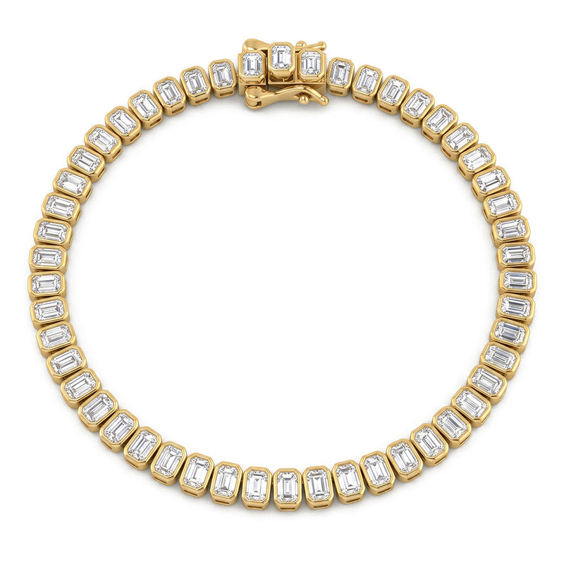 5.24ct 14K Yellow Gold Lab Grown Diamond Bracelet 7"