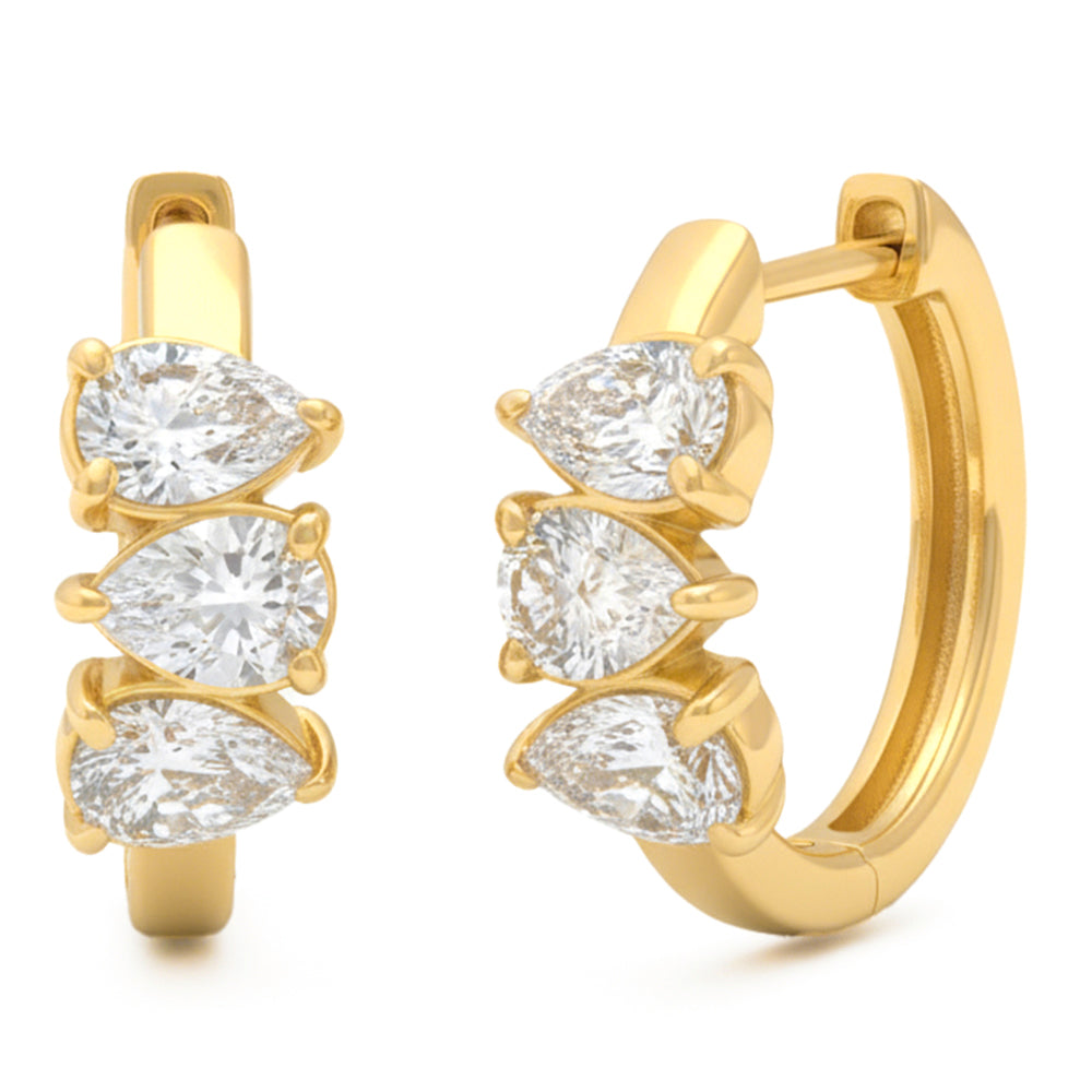 1.57ct 14K Yellow Gold  Diamond Earrings