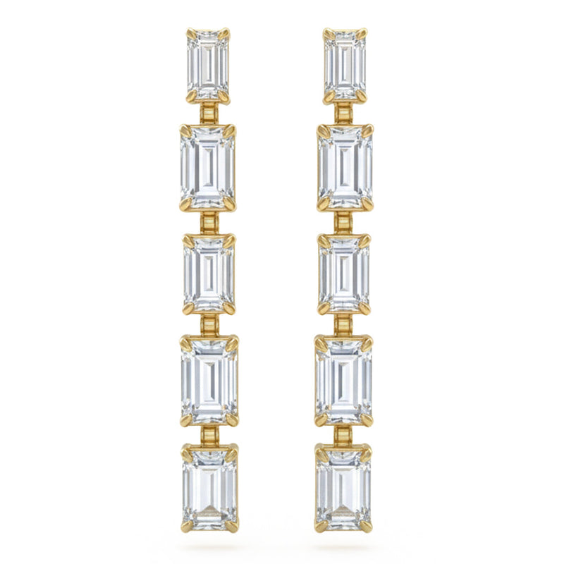7.05ct 14K Yellow Gold Lab Grown Diamond Earrings