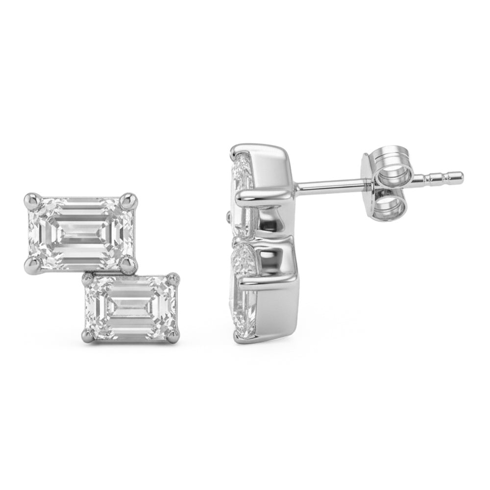 3.31ct 14K White Gold  Diamond Earrings
