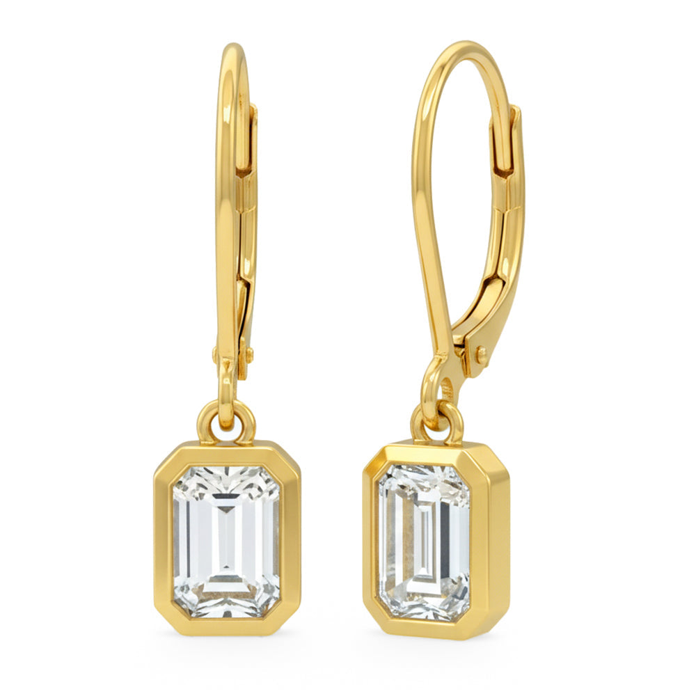 .96ct 14K Yellow Gold  Diamond Earrings