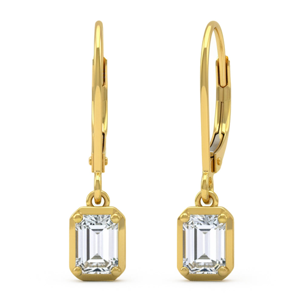 .95ct 14K Yellow Gold  Diamond Earrings