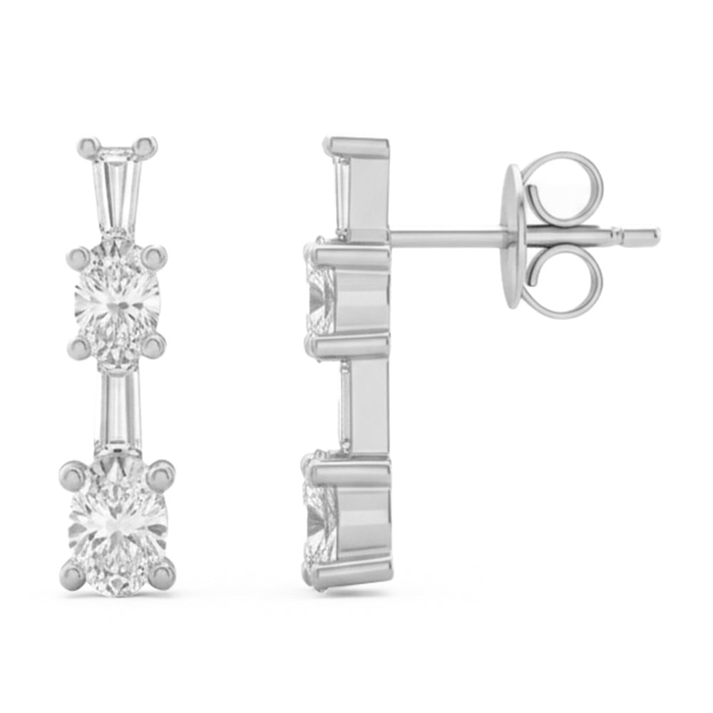 .61ct 14K White Gold  Diamond Earrings