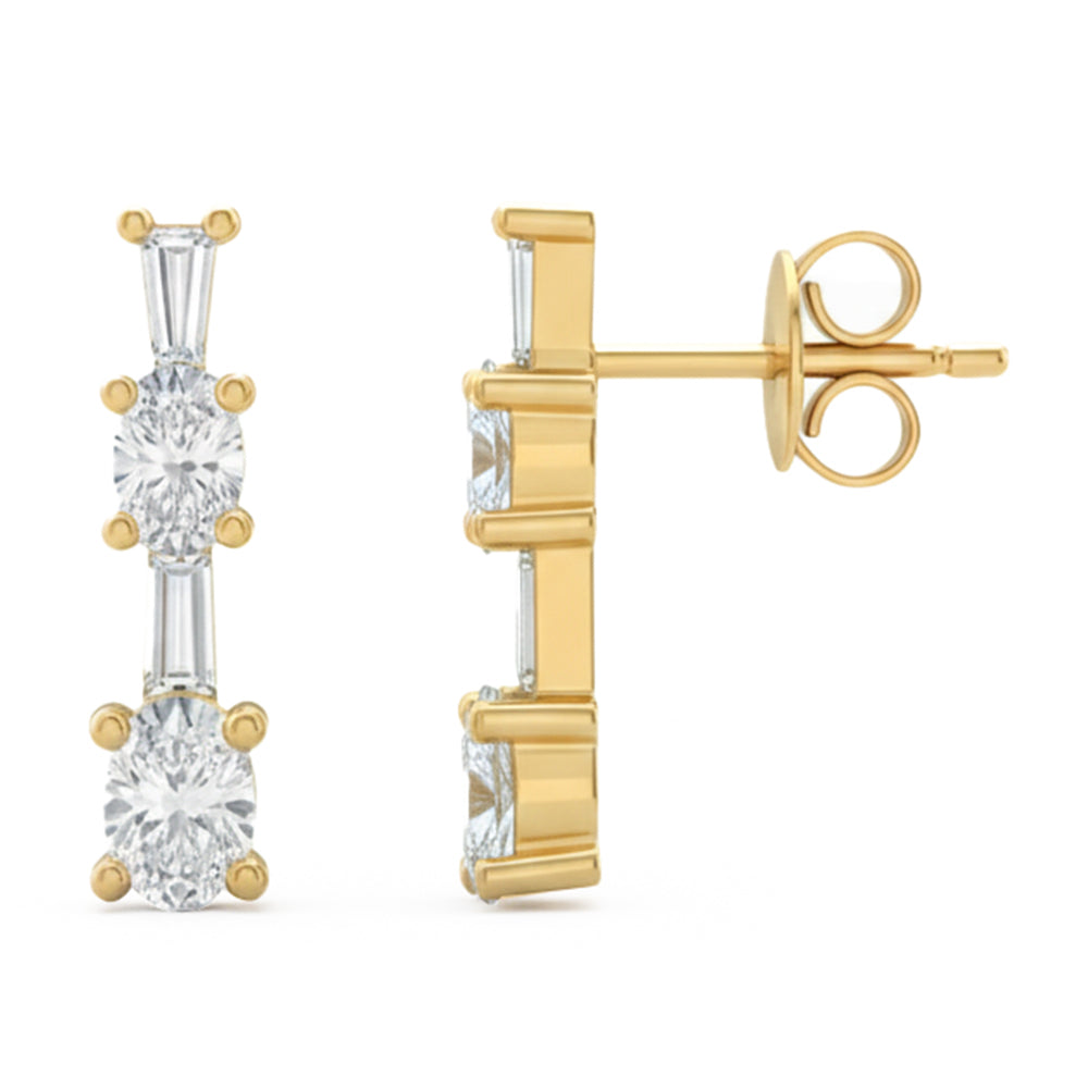 .61ct 14K Yellow Gold  Diamond Earrings