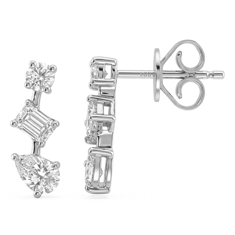 .98ct 14K White Gold  Diamond Earrings